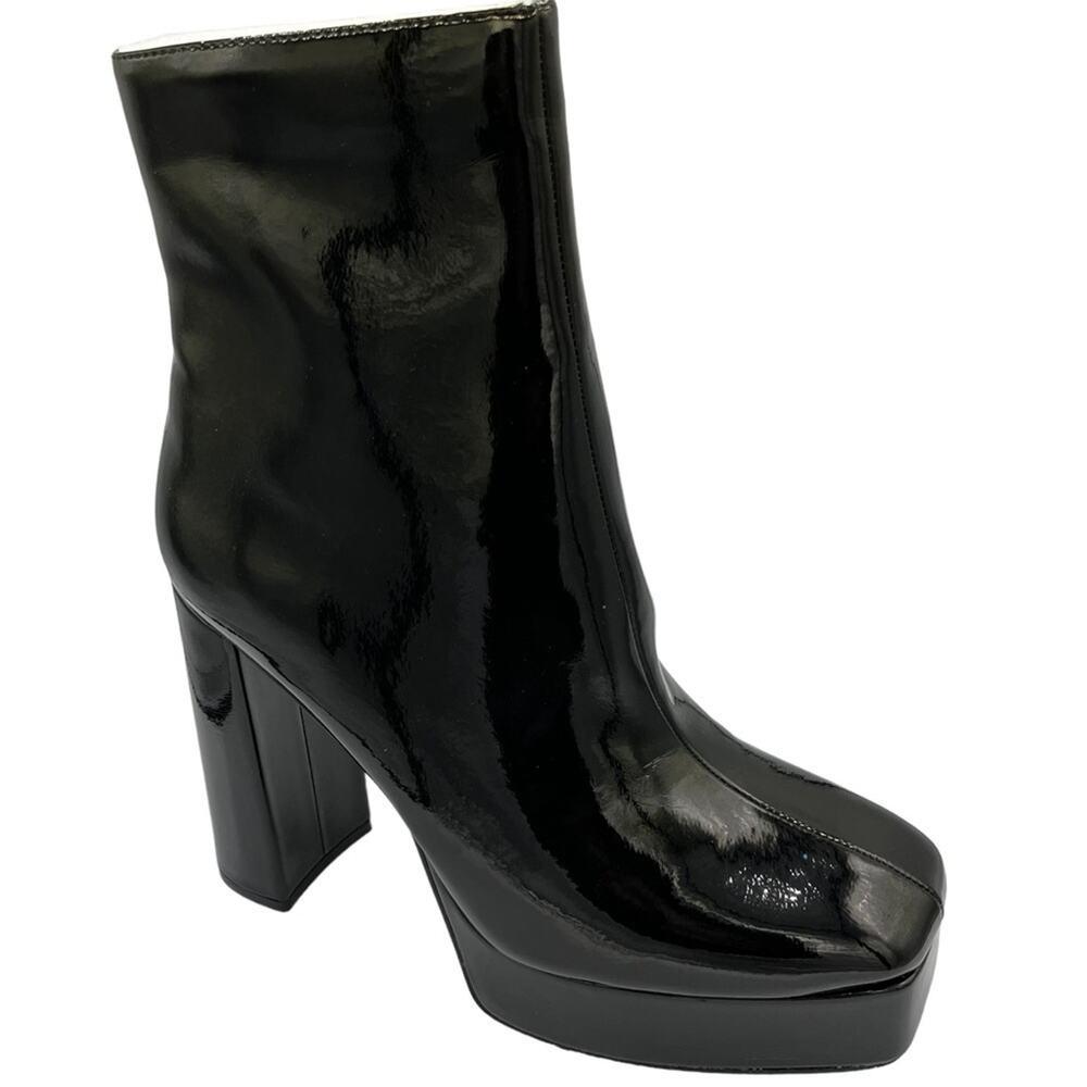 Steve Madden Platform Boots New In Box 9.5 Black Patent Y2K Goth Bratz Baddie - Picture 2 of 8